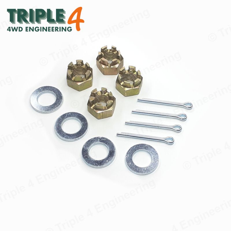 4x Track Rod End Castle Nut Kit Defender / Discovery 1 / RR Classic