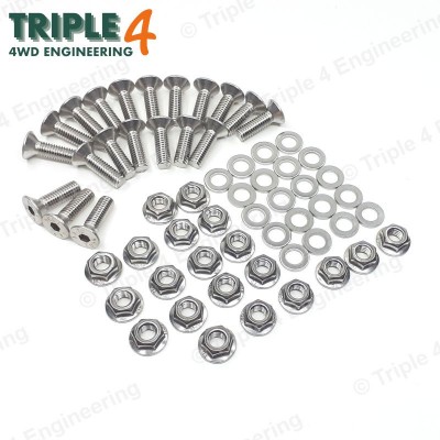 Land Rover Defender Premium Chequer Plate Stainless Steel Bolt Kit