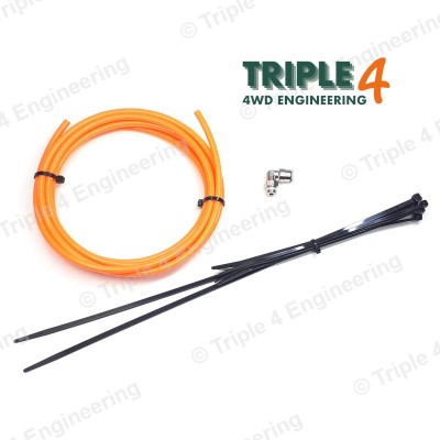 6mm Extended Transmission Breather Hose with 90 Degree Elbow - Orange
