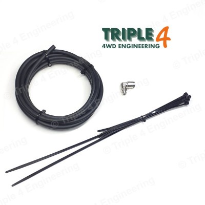 8mm Extended  Axle / Transmission Breather Hose with 90 Degree Elbow - Black